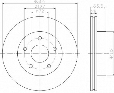 HELLA PAGID 8dd355108601 -  Тормозной диск